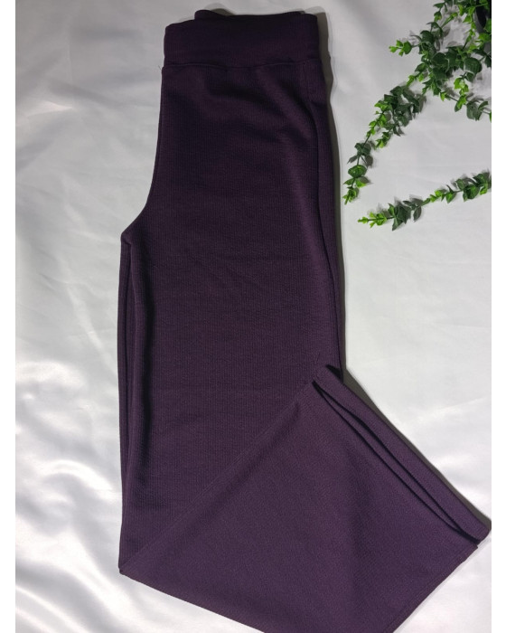 Fitilli Çizgili Ispanyol Paça Yüksek Bel Dayanıklı Tayt Pantalon